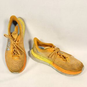 HOKA Men's Sz 9.5D Mach 5 Yellow Orange Running Shoes ONE ONE Athletic Sneakers